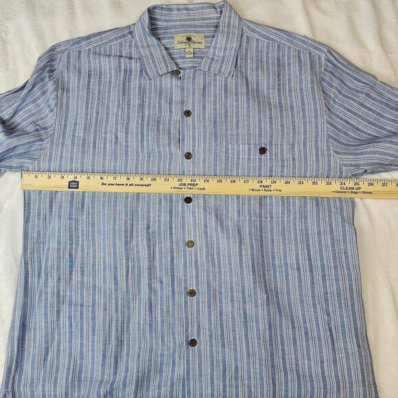 NWOT Island Shores Shirt Striped Linen Blend Button Up Summer Vacation Beach XL - Picture 9 of 11